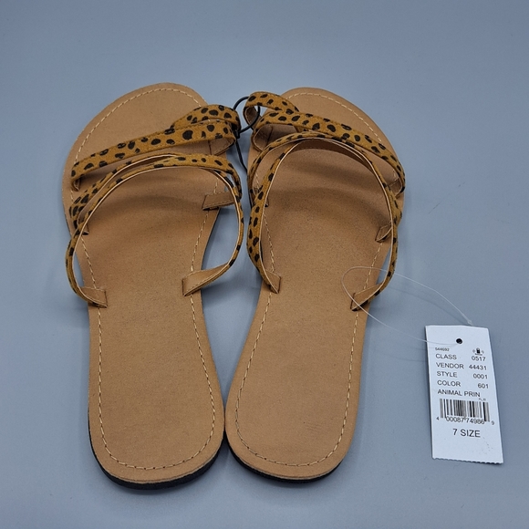 NEW Womens Pacsun Animal Print Sandals Flip Flops Shoes Size 6 - Picture 3 of 4